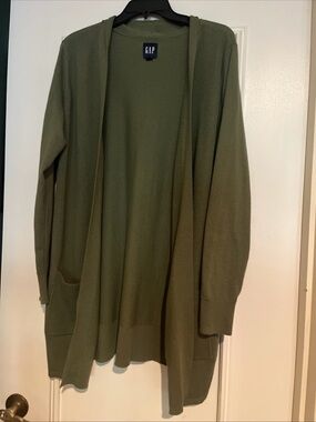 GAP Olive Green Open-Front Women's Cardigan